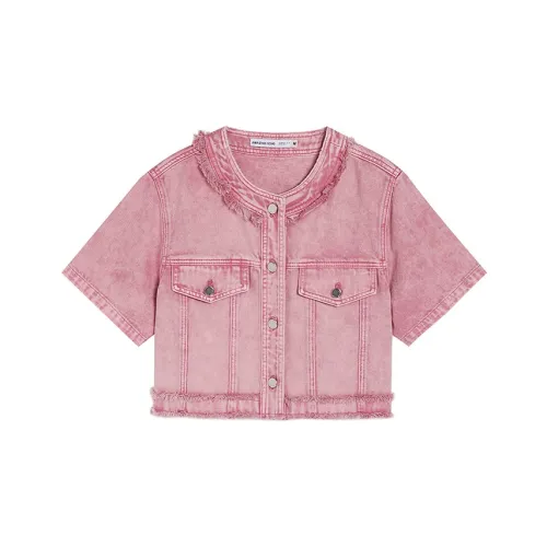 AMAZING SONG Denim Jacket Women's Rose Pink