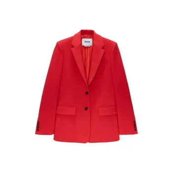 MSGM Long Sleeved Single Breasted Tailored Blazer