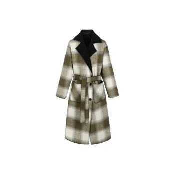 UPNANAWANG Velvet-feel Coat Women's Army Green