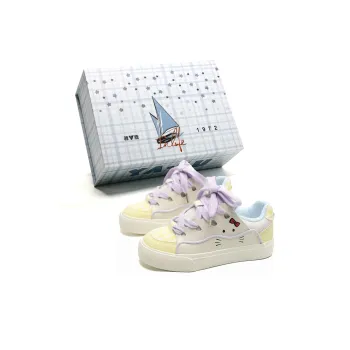 Yalu Canvas Shoes Women's Low Top White/Pink/Purple