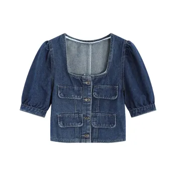 Garbege Denim Jacket Women's Blue