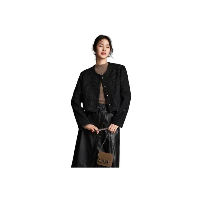 CHUMIAN Cropped Coats Women's-3
