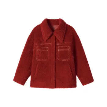 YINER GoodLand Velvet Jackets Women's Cherry Red
