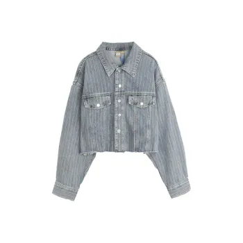 LALABOBO Denim Jackets Women's Medium Blue White