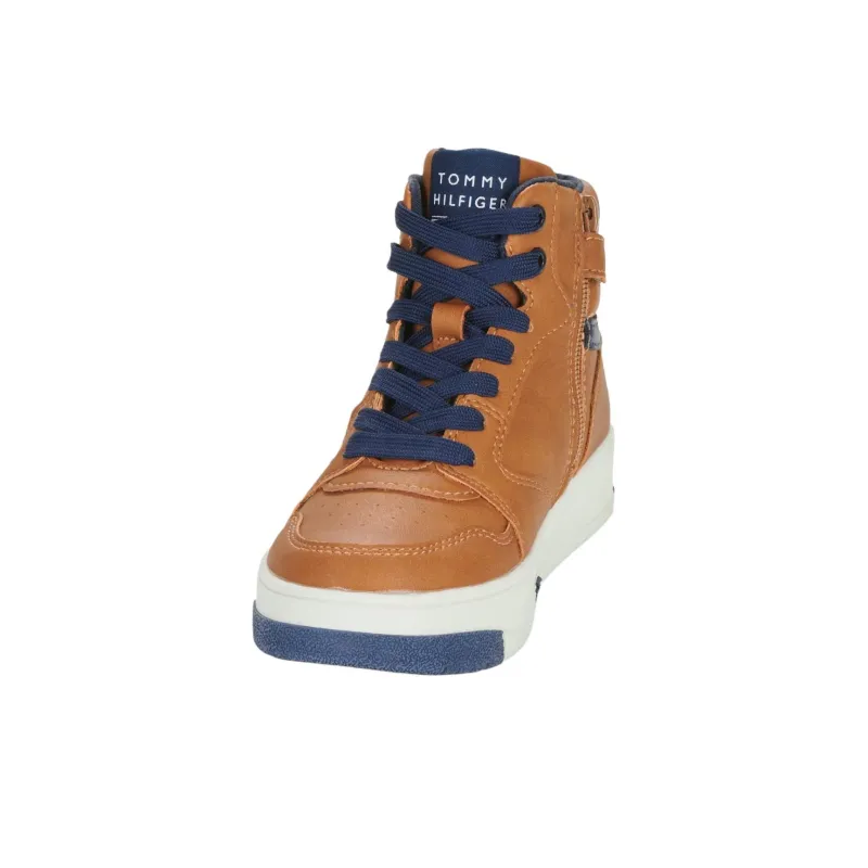 Tommy Hilfiger High Top Skateboard Shoes Women's Brown-4