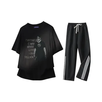 FAX FOR FMACM Casual Sportswear Unisex Black+Black Pants
