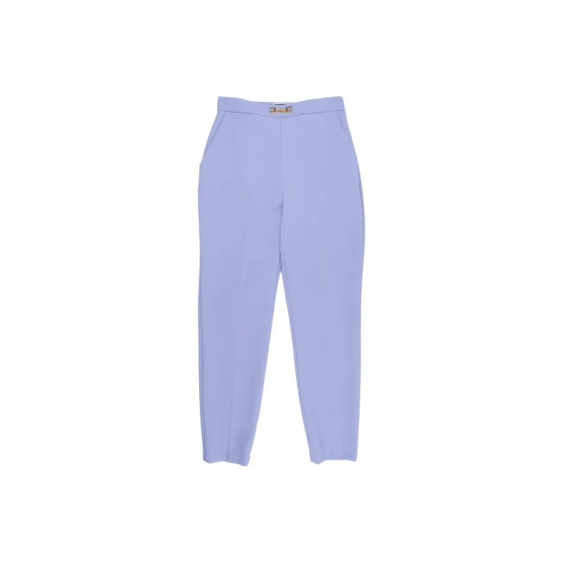 Elisabetta Franchi SS22 Straight Casual Pants Women's Purple-0