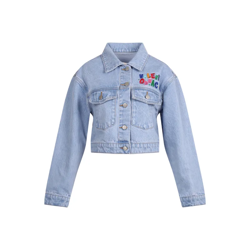 Valeria Obbaco Denim Jacket Women's Steel Blue-0