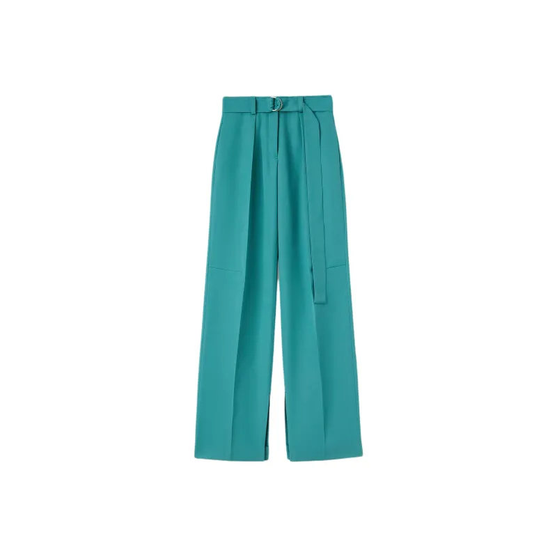 JIL SANDER Belted High-Waist Wide-Leg Trousers-0