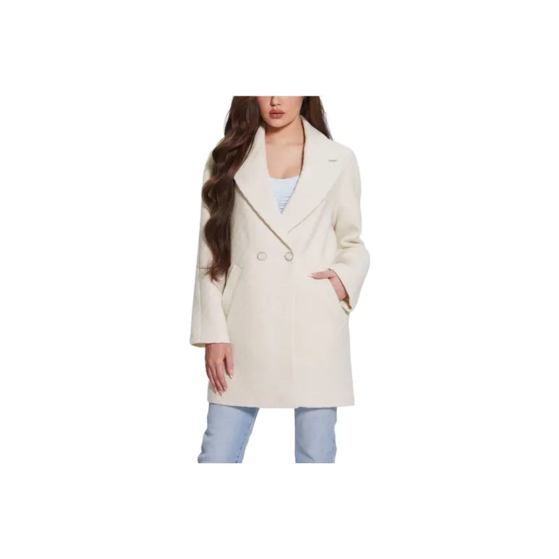 GUESS Ginny Coat Coats Women's Ivory-0