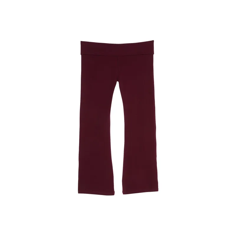 Victoria's Secret PINK All-Day Cotton Foldover Flare Leggings/Wild Rose Casual Pants Women's Wild Rose-0