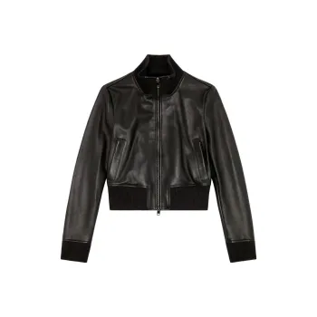DIESEL L Hung Logo embossed Leather Jacket