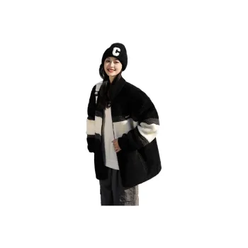 Tonlion Velvet Jackets Women's Black