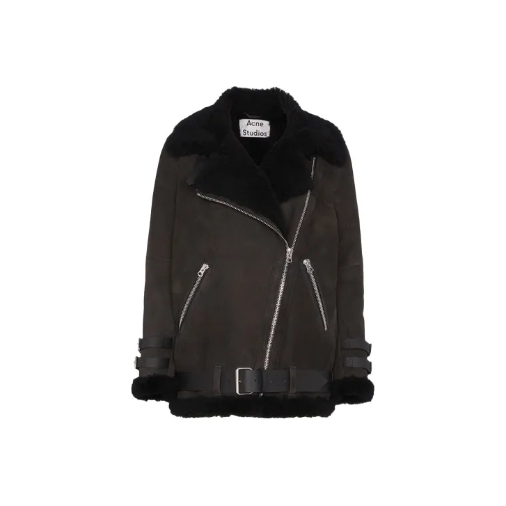 Acne Studios Leather Jackets Women's Black-0