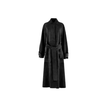 Ferragamo Trench Coats Women's Black Gray Color