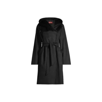 MaxMara Belted Hooded Coat