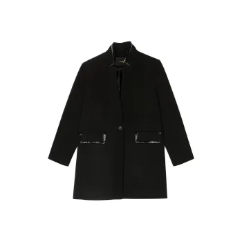 Maje Single-breasted Wool-blend Coat
