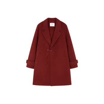 Mo Han Yi Mei Coats Women's Burgundy