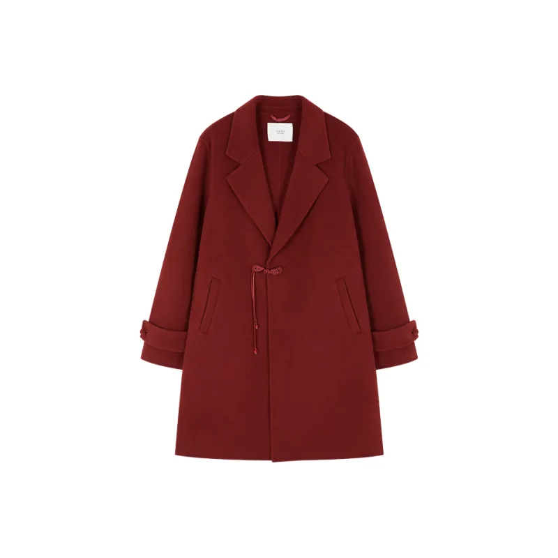 Mo Han Yi Mei Coats Women's Burgundy-0