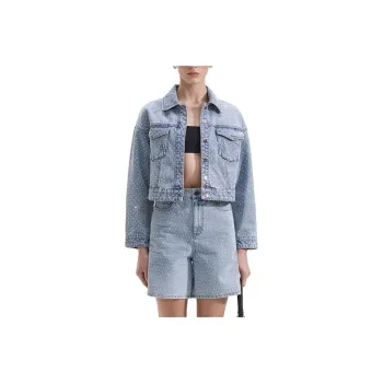 Self-portrait Denim Jacket Women's Light Denim Blue