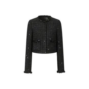 Three Quarters Cropped Coat Women's Black