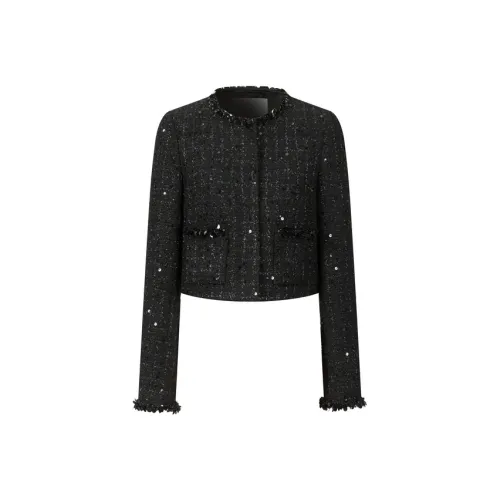 Three Quarters Cropped Coats Women's Black