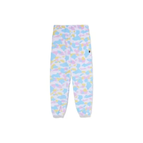 A BATHING APE Women'ss New Multi Camo Oversized Sweatpants White