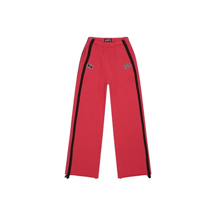SMFK SS23 Knitted Sports Pants Women's Vintage Burgundy-0