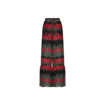 RED VALENTINO REDValentino Floral Print Wide Leg Pants