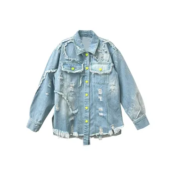 CHAU·RISING Denim Jackets Women's Light Blue