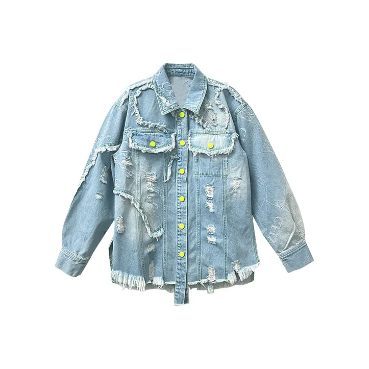 CHAU·RISING Denim Jackets Women's Light Blue-0