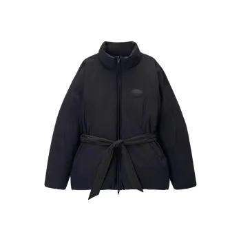 Alexander Wang Dome Silicone Patch And Self Belt Puffer Coat Black
