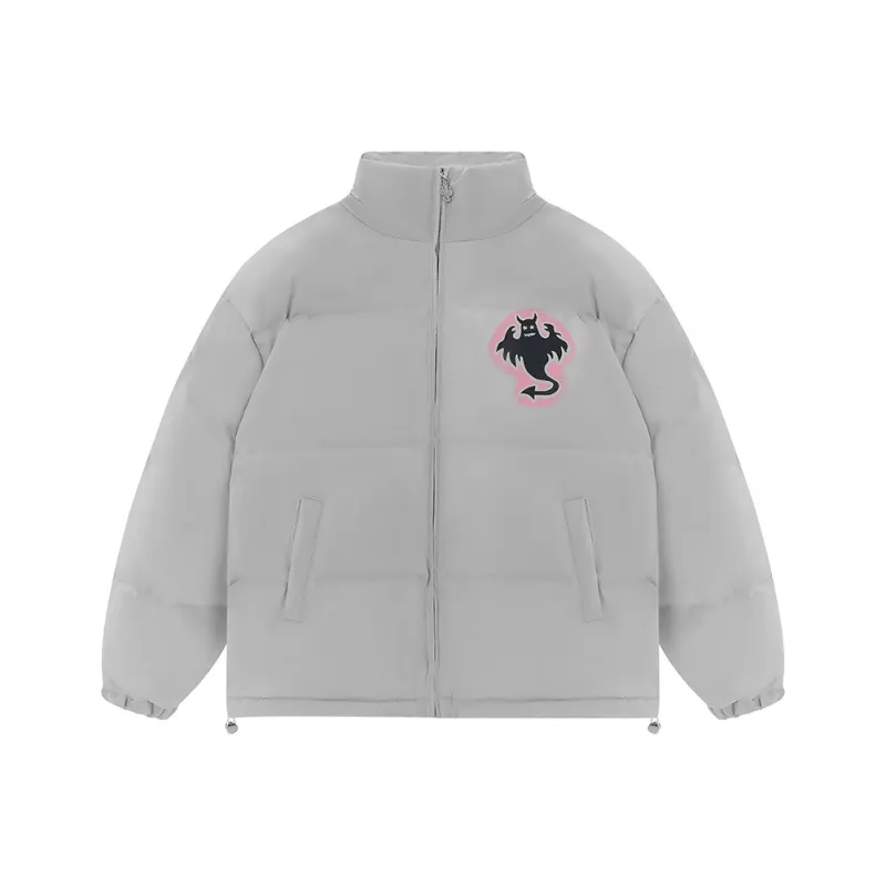 LBPC Ghost Demon Thermal Thickened Stand Collar Puffy Puffer Jacket With Light Effect Unisex-8