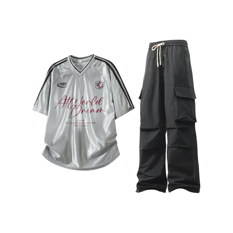 OGEK Casual Sportswear Unisex White+Black Pants-2