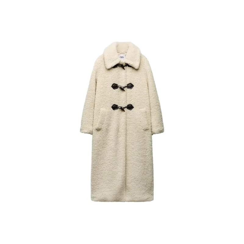 ZARA Coats Women's White-0