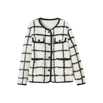 XIANGYING Velvet Jackets Women's Beige