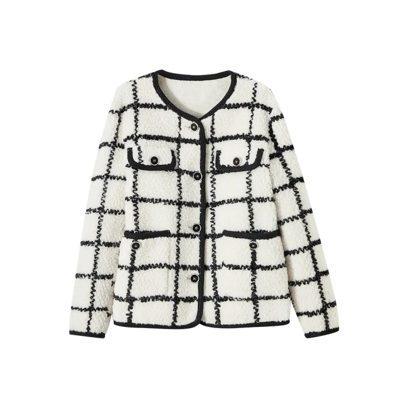 XIANGYING Velvet Jackets Women's Beige-0