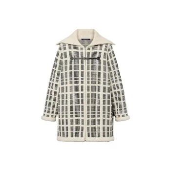 LOUIS VUITTON Graphic Tweed Knit Coat