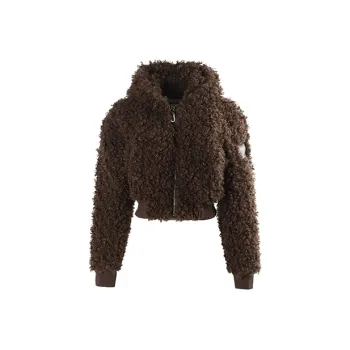 JYOSEI Velvet feel Coat Women's Brown