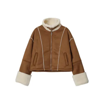 CPAURA Velvet feel Coat Women's Dark Brown