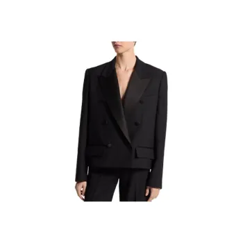 MICHAEL KORS Double Crepe Sablé Double-Breasted Cropped Jacket