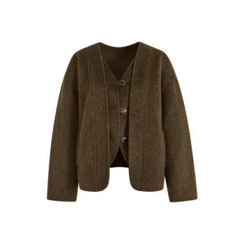 KUOSE Coats Women's Brown
