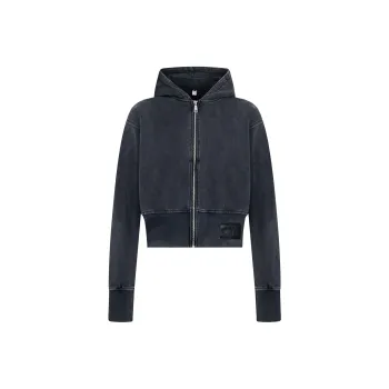 DanerWang Sweatshirts Unisex Washed Black