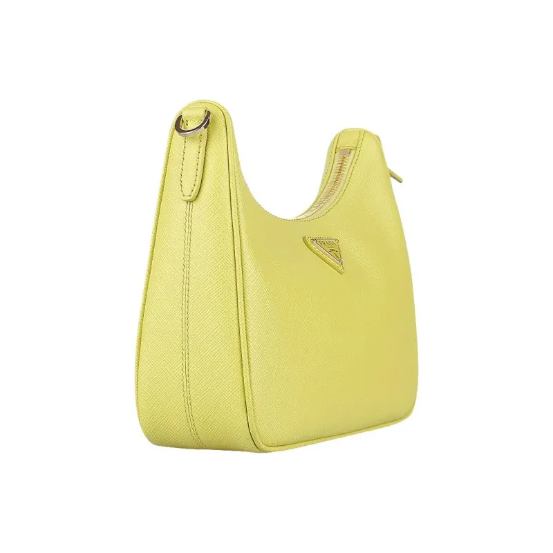 PRADA Re Edition Calfskin Shoulder Bag Women's Yellow-3