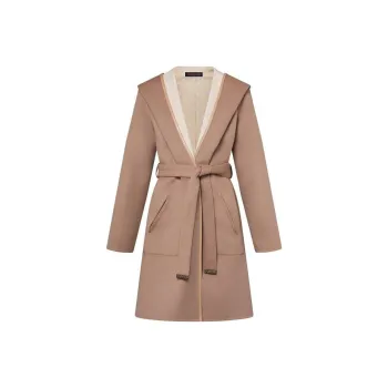 LOUIS VUITTON Reversible Signature Hooded Wrap Coat