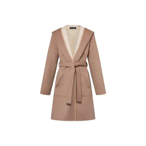 LOUIS VUITTON Reversible Signature Hooded Wrap Coat