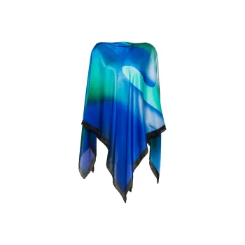 GIORGIO ARMANI Gradient Effect Handkerchief Hem Poncho
