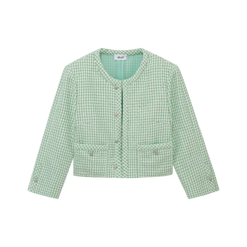 D'zzit Cropped Coats Women's Light Green-0