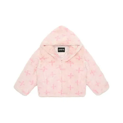 SMFK SMFK X Wonderland Cropped Coats Women's Flamingo Pink