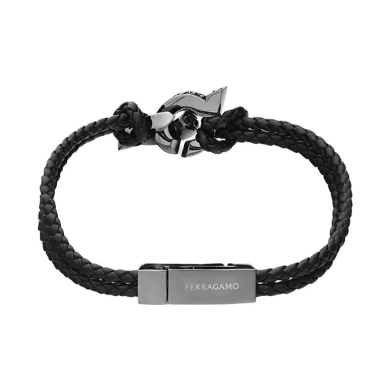 FERRAGAMO Calfskin Bracelets Unisex Black-0